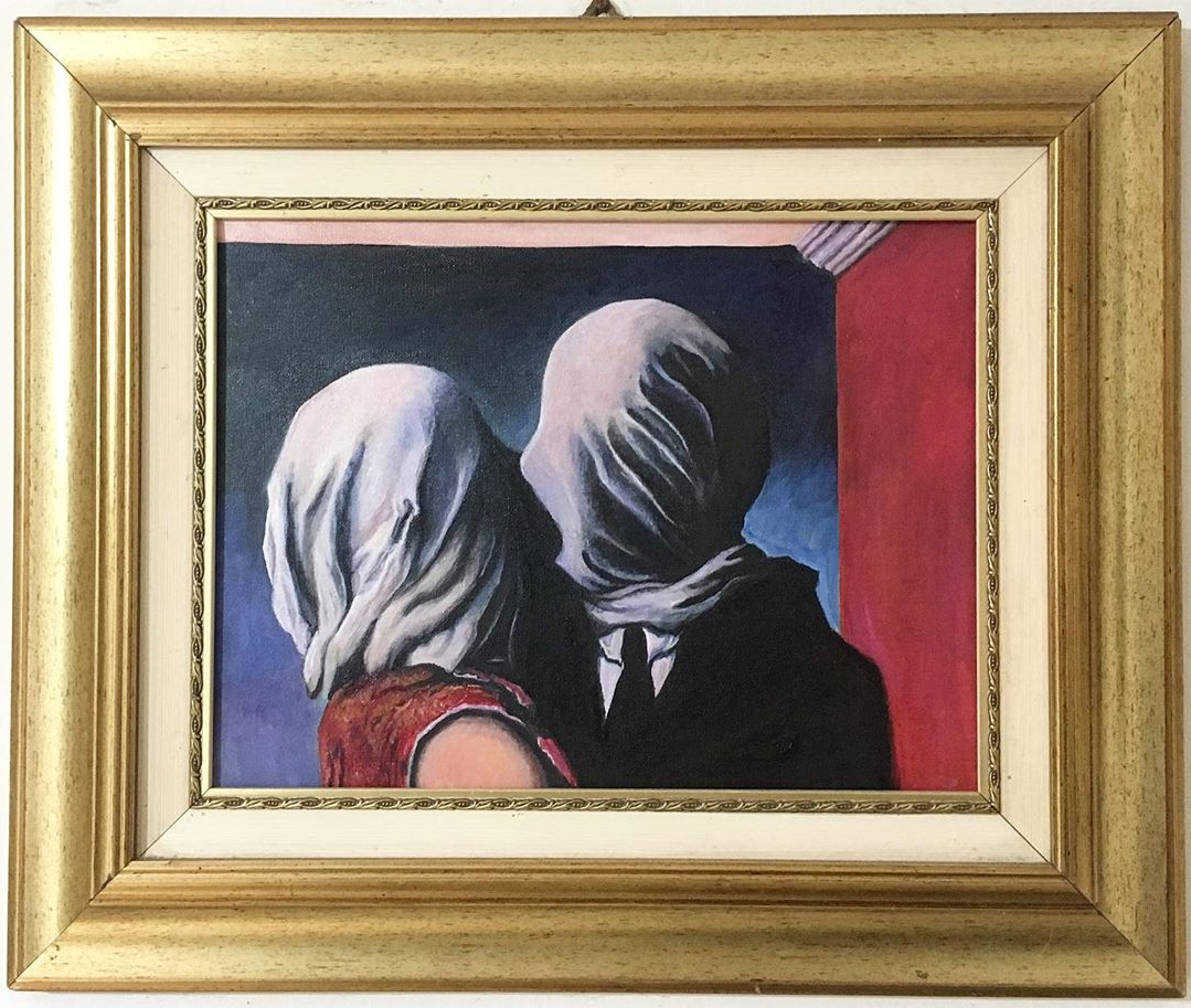 Quadro René Magritte 'Gli Amanti' Stampa Fine Art alta qualità su tela Canvas 