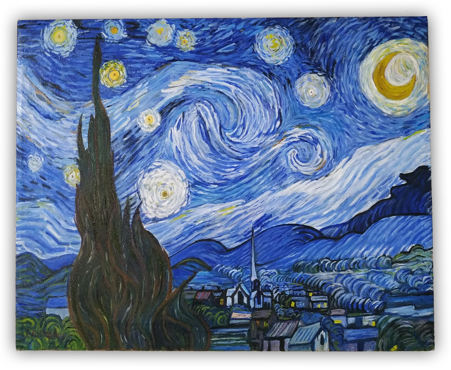 La notte stellata di Vincent Van Gogh - Copia Olio su Tela